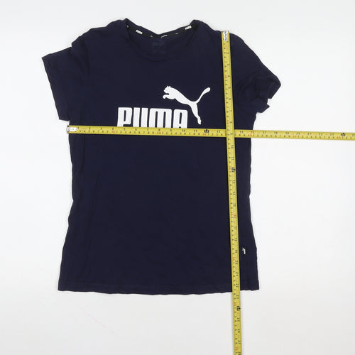 Puma Women Blue Small Logo Short Sleeve T-Shirt