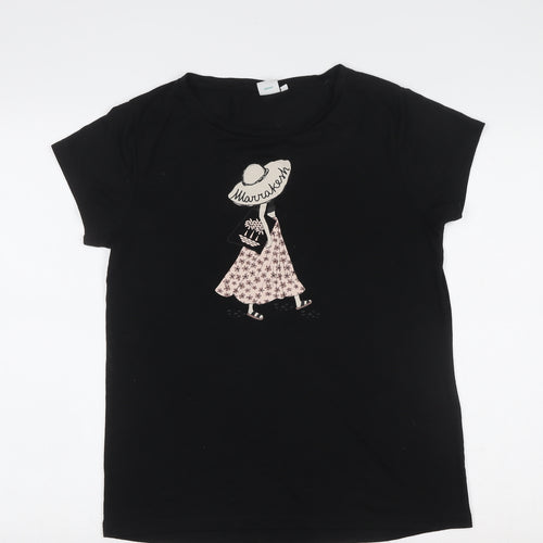 Disney Stitch Women's Black Short Sleeve Cotton T-Shirt M
