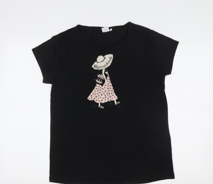Disney Stitch Women's Black Short Sleeve Cotton T-Shirt M