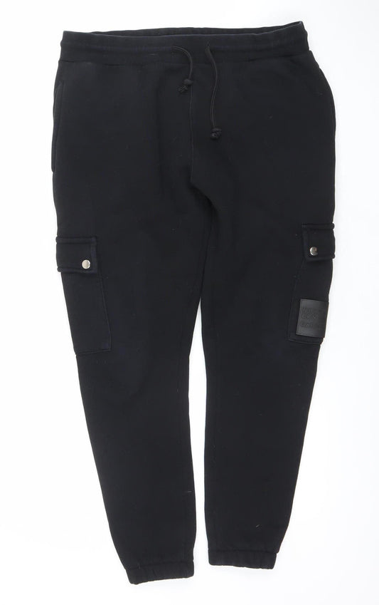 Northern Garms Men's Black Cotton Jogger Trousers M