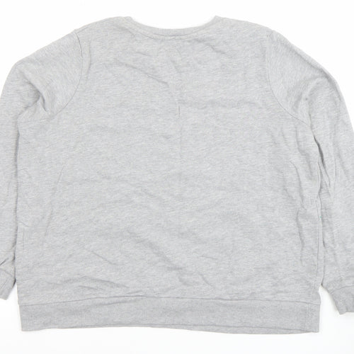 Tu Woman Petite Grey Embroidered Daisy Sweatshirt Size 16