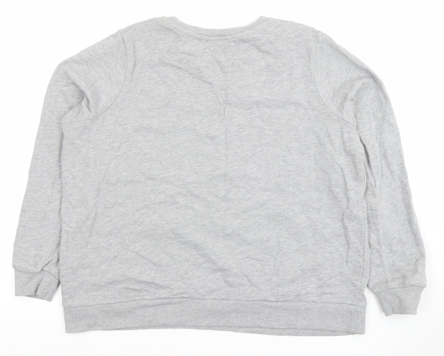 Tu Woman Petite Grey Embroidered Daisy Sweatshirt Size 16