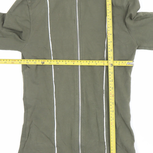 ASOS Men's Green Full Zip High Neck Sweatshirt Size S