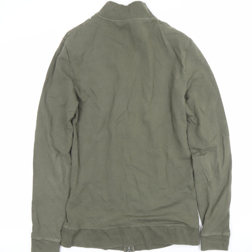 ASOS Men's Green Full Zip High Neck Sweatshirt Size S