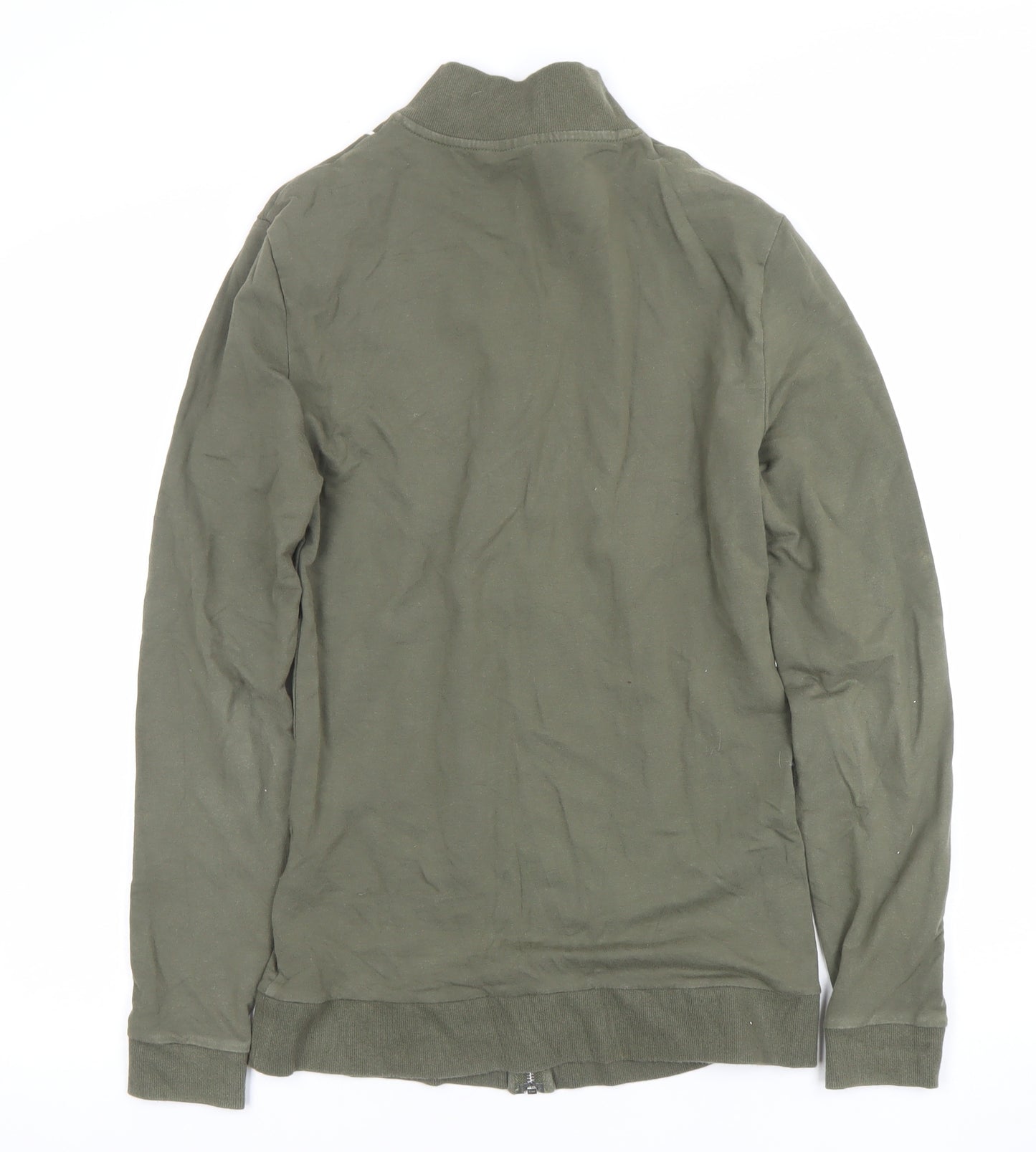 ASOS Men's Green Full Zip High Neck Sweatshirt Size S