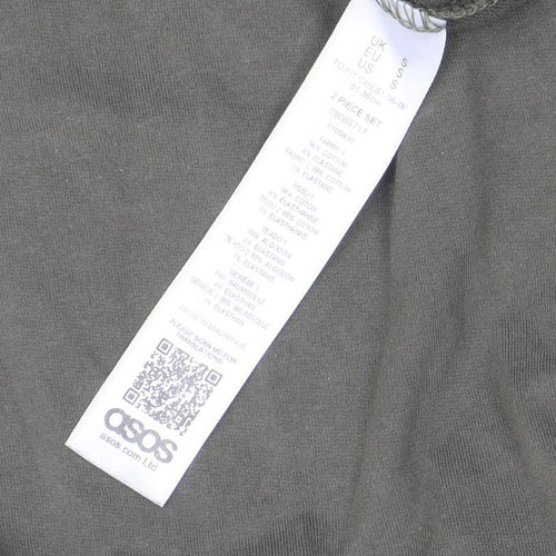 ASOS Men's Green Full Zip High Neck Sweatshirt Size S