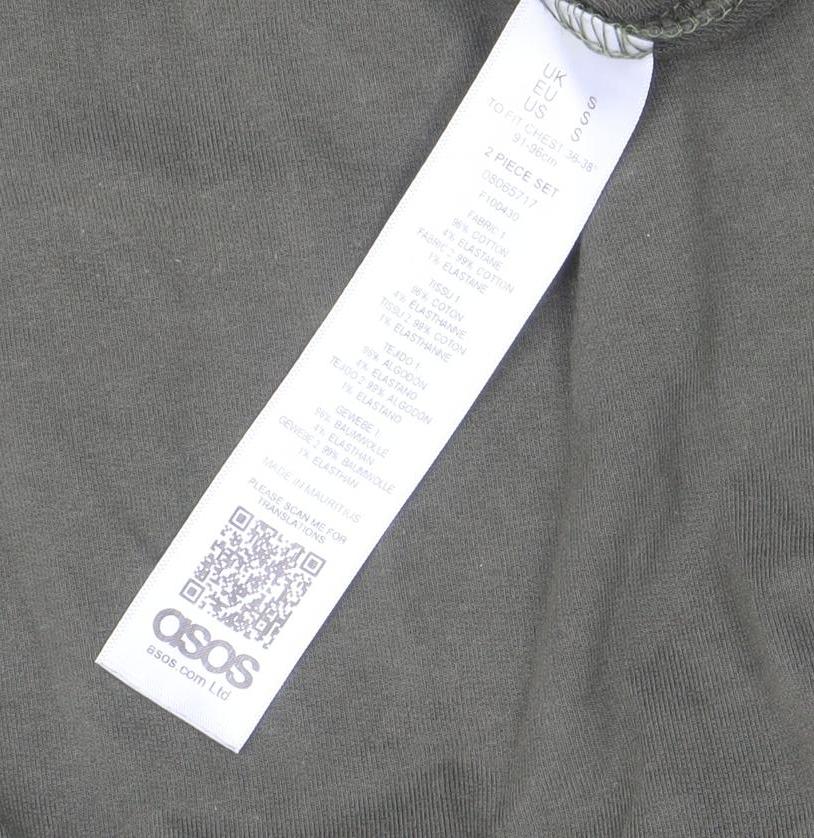 ASOS Men's Green Full Zip High Neck Sweatshirt Size S