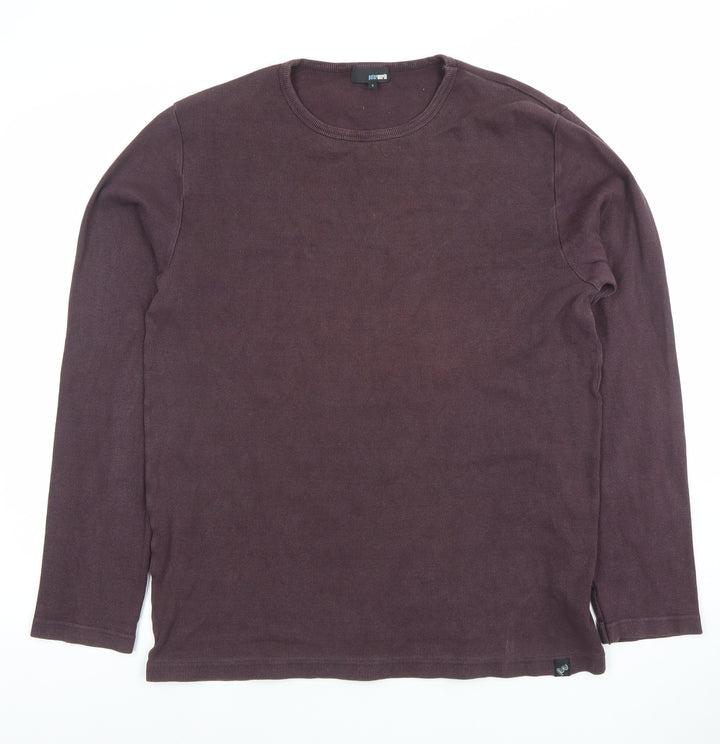 Peter Werth Men's Brown Long Sleeve Crew Neck Cotton Sweatshirt L