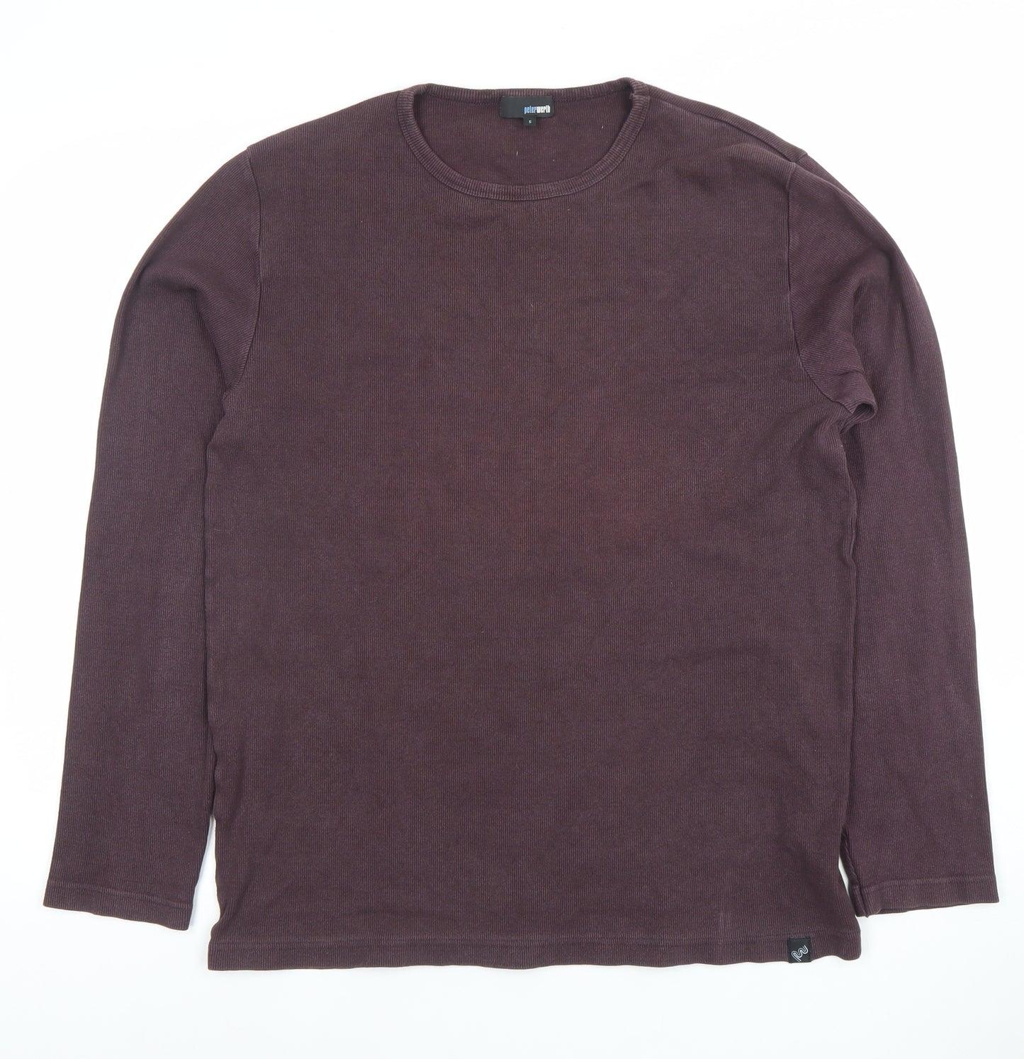 Peter Werth Men's Brown Long Sleeve Crew Neck Cotton Sweatshirt L