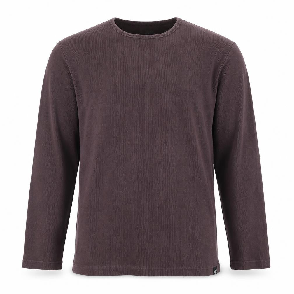 Front view of Peter Werth Men's Brown Long Sleeve Crew Neck Cotton Sweatshirt L