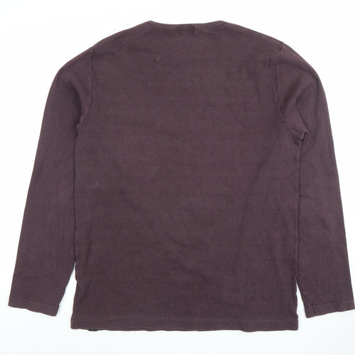 Peter Werth Men's Brown Long Sleeve Crew Neck Cotton Sweatshirt L