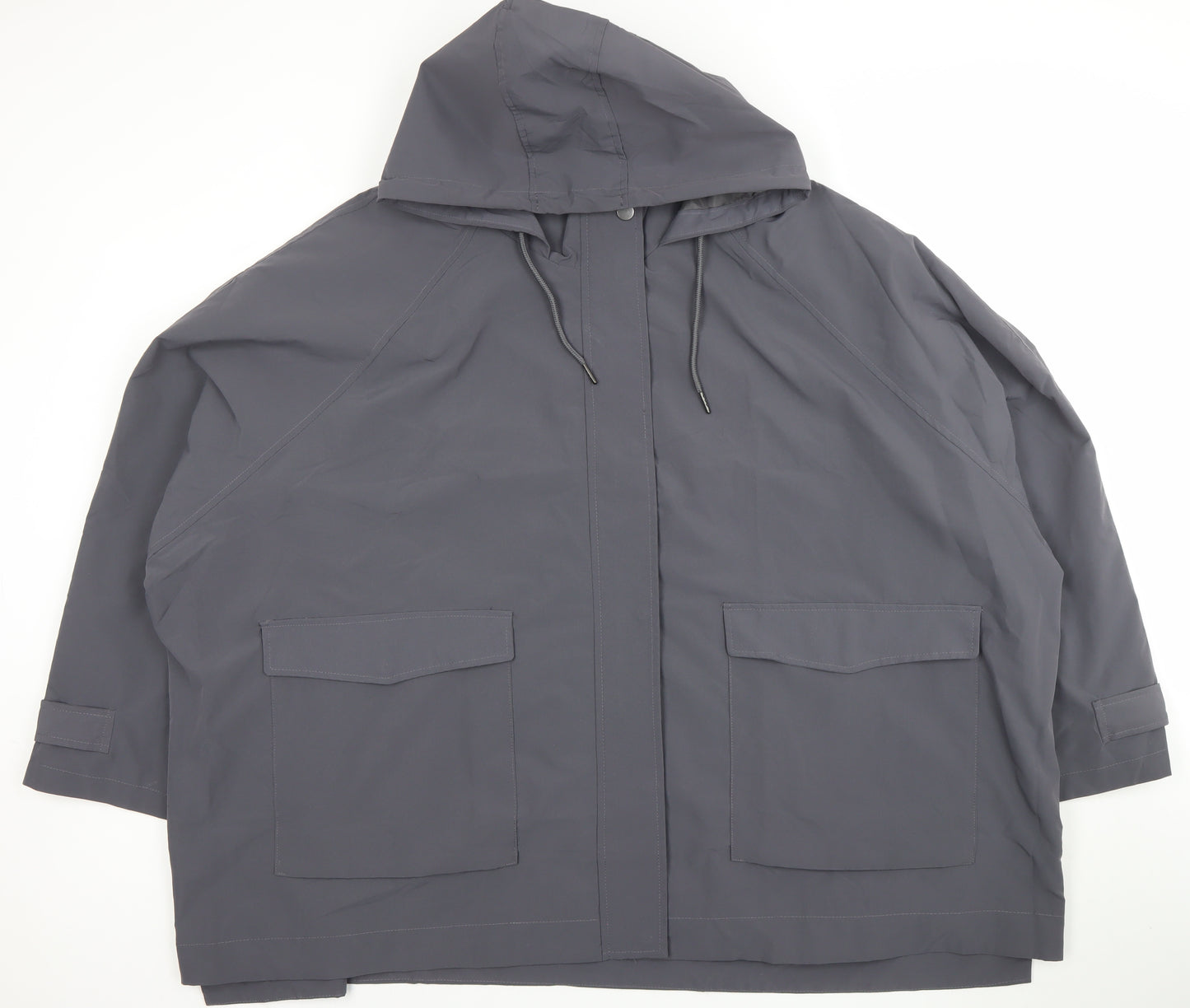 Yours Women’s Grey Hooded Lightweight Rain Coat Jacket Size 16