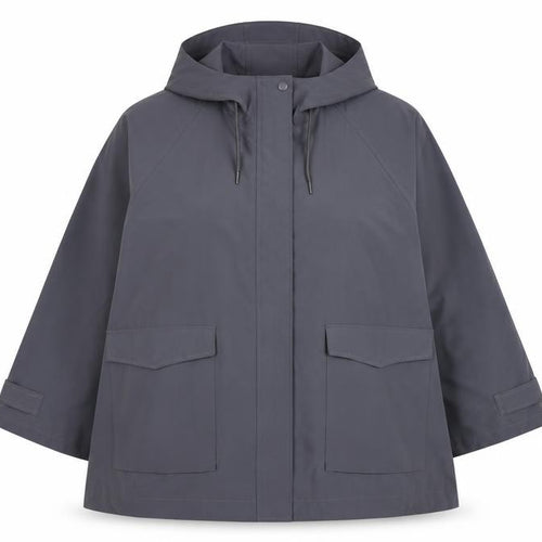 Yours Women’s Grey Hooded Lightweight Rain Coat Jacket Size 16