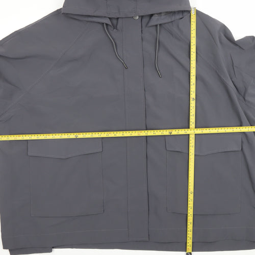 Yours Women’s Grey Hooded Lightweight Rain Coat Jacket Size 16