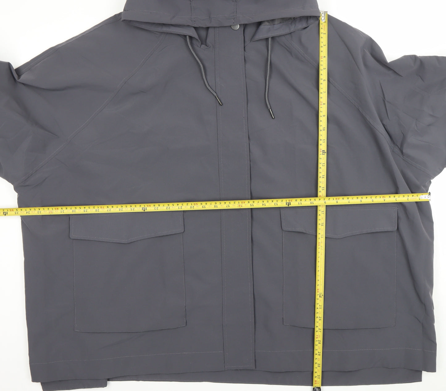 Yours Women’s Grey Hooded Lightweight Rain Coat Jacket Size 16