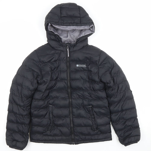 Mountain Warehouse Boys Black 9-10 Years Puffer Jacket Lightweight Hooded