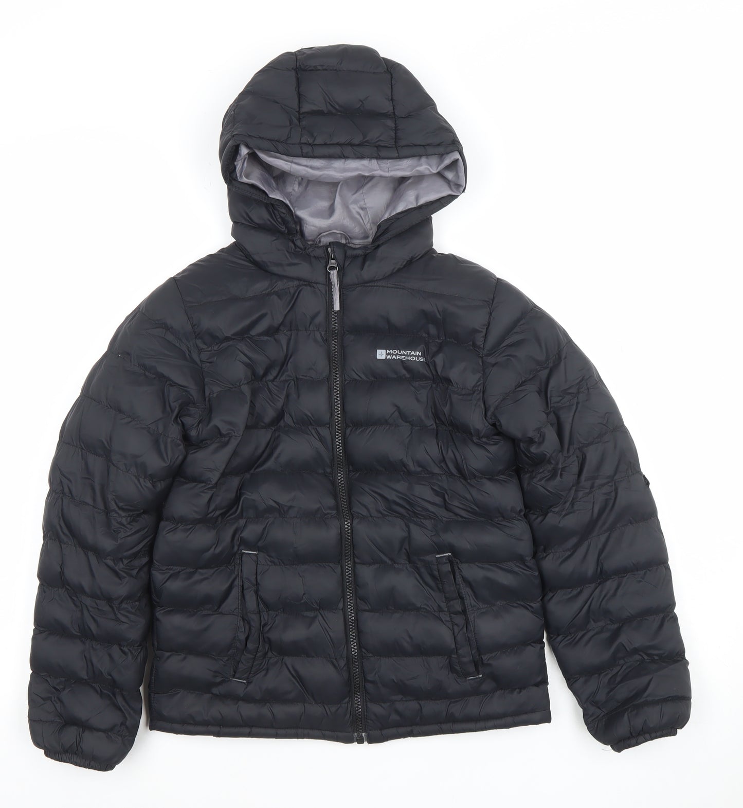 Mountain Warehouse Boys Black 9-10 Years Puffer Jacket Lightweight Hooded