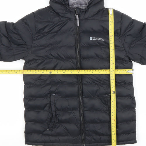 Mountain Warehouse Boys Black 9-10 Years Puffer Jacket Lightweight Hooded