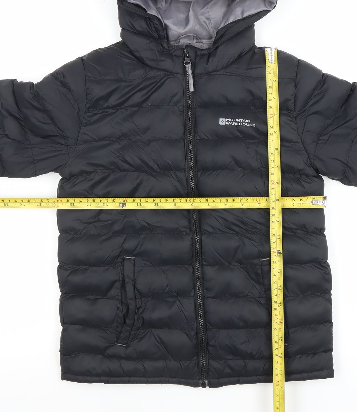 Mountain Warehouse Boys Black 9-10 Years Puffer Jacket Lightweight Hooded