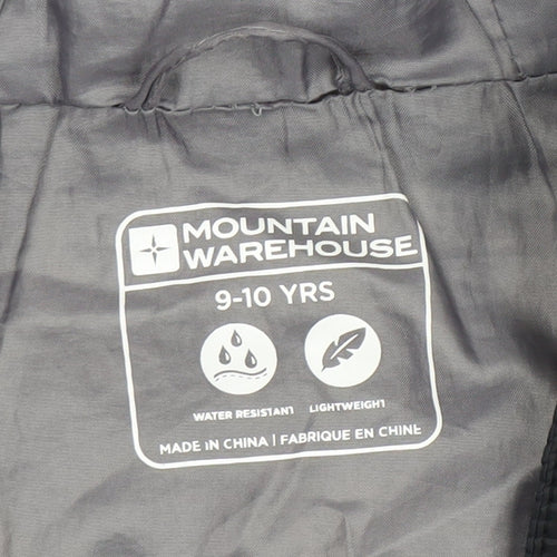 Mountain Warehouse Boys Black 9-10 Years Puffer Jacket Lightweight Hooded