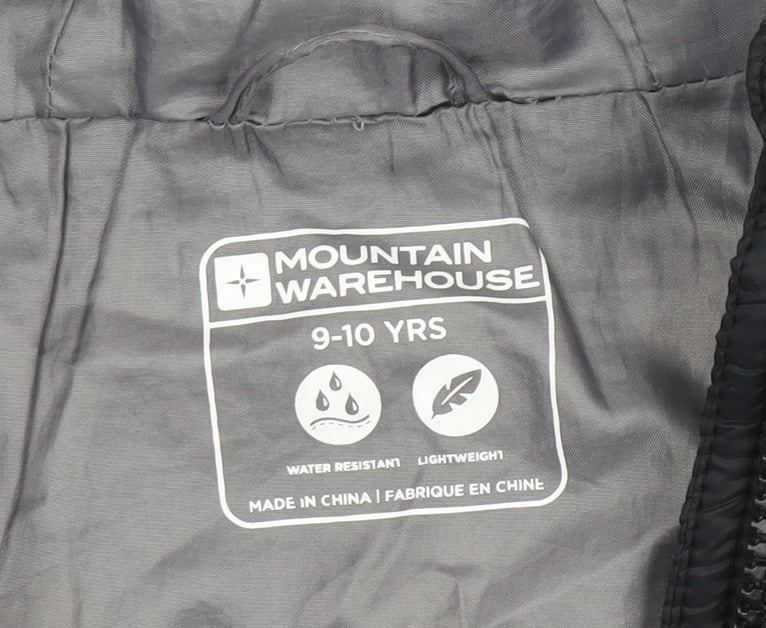 Mountain Warehouse Boys Black 9-10 Years Puffer Jacket Lightweight Hooded