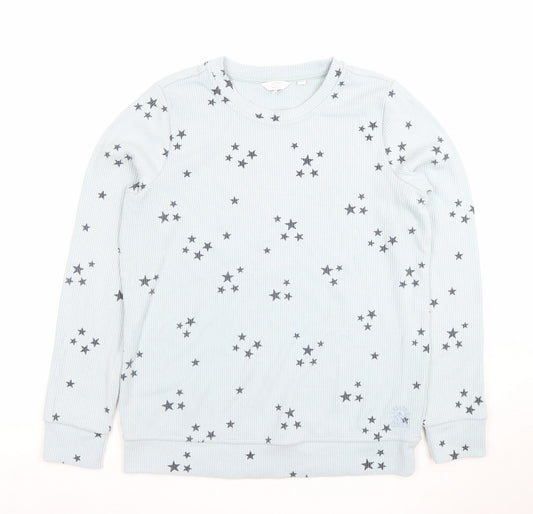 FatFace Womens Blue Star Print Long Sleeve Pyjama Top Size 10
