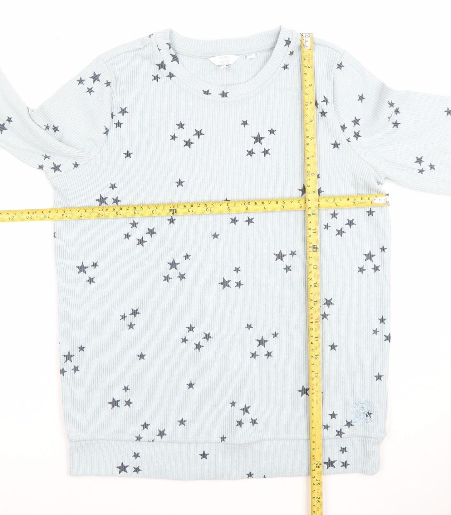 FatFace Womens Blue Star Print Long Sleeve Pyjama Top Size 10