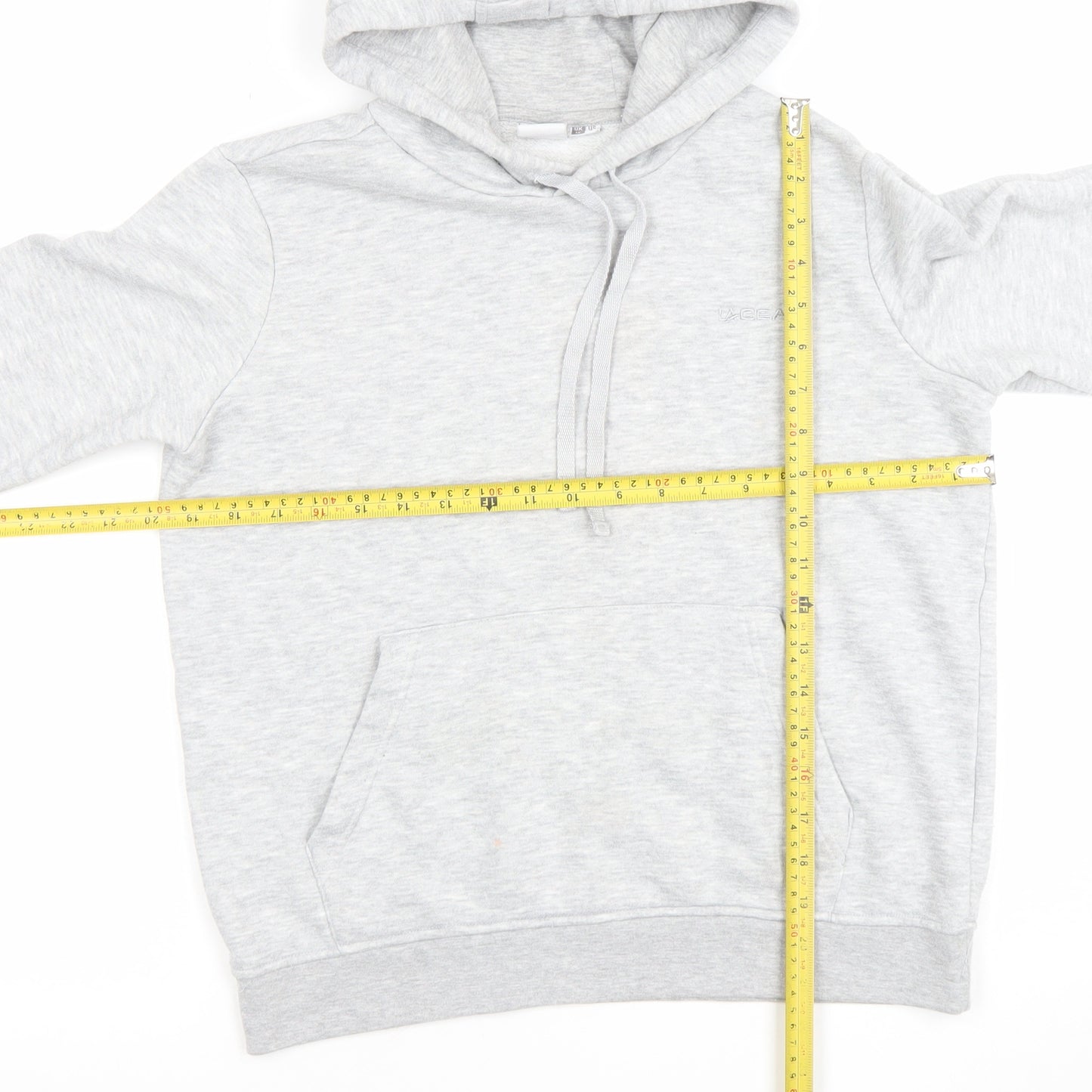 LA Gear Women's Grey Hoodie Size 12 Pullover Cotton Blend Hooded Sweatshirt