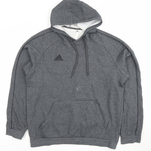 Adidas Men's Grey 2XL Pullover Hoodie Fleece Sportswear
