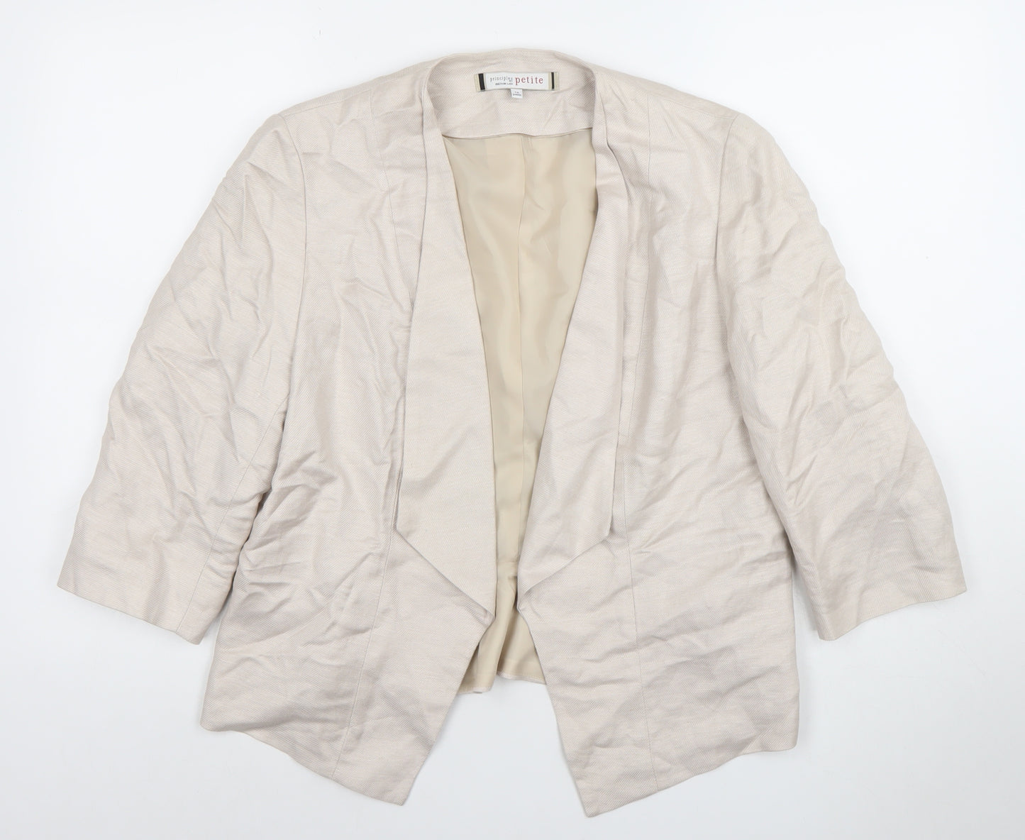 Principles by Ben de Lisi Petite Beige Linen Blend Suit Jacket Size 16