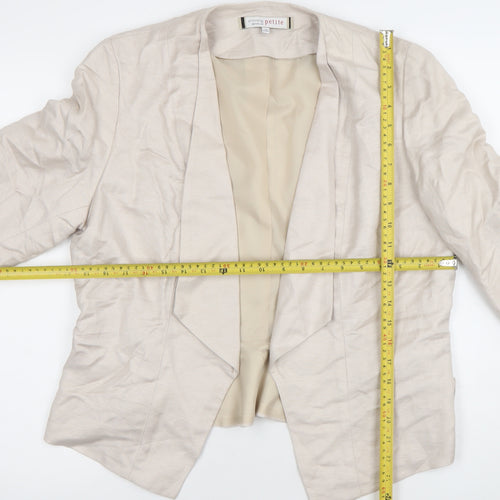 Principles by Ben de Lisi Petite Beige Linen Blend Suit Jacket Size 16