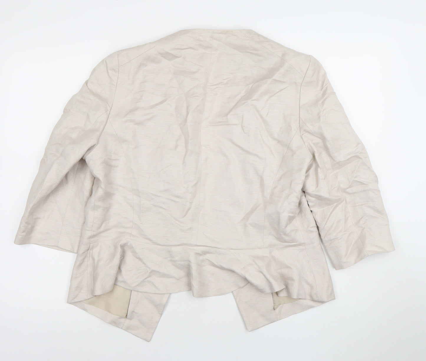 Principles by Ben de Lisi Petite Beige Linen Blend Suit Jacket Size 16