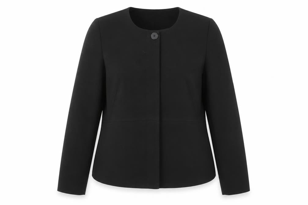Front view of Gerard Darel Women’s Black, size UK 10, Classic Tailored Blazer