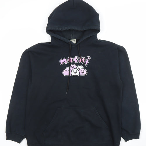 Genki Gear Women Black Pullover Hoodie Medium Cotton Blend Graphic