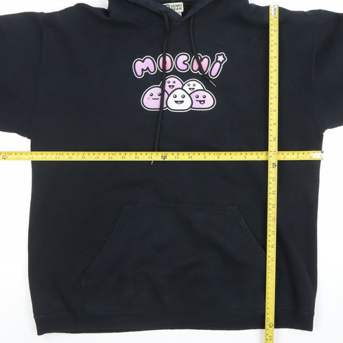 Genki Gear Women Black Pullover Hoodie Medium Cotton Blend Graphic