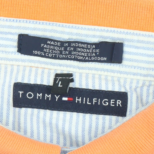 Tommy Hilfiger Women's Orange Cropped Polo Top Sleeveless L