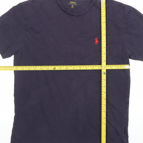 Ralph Lauren Men's Blue Small Crew Neck Cotton T-Shirt