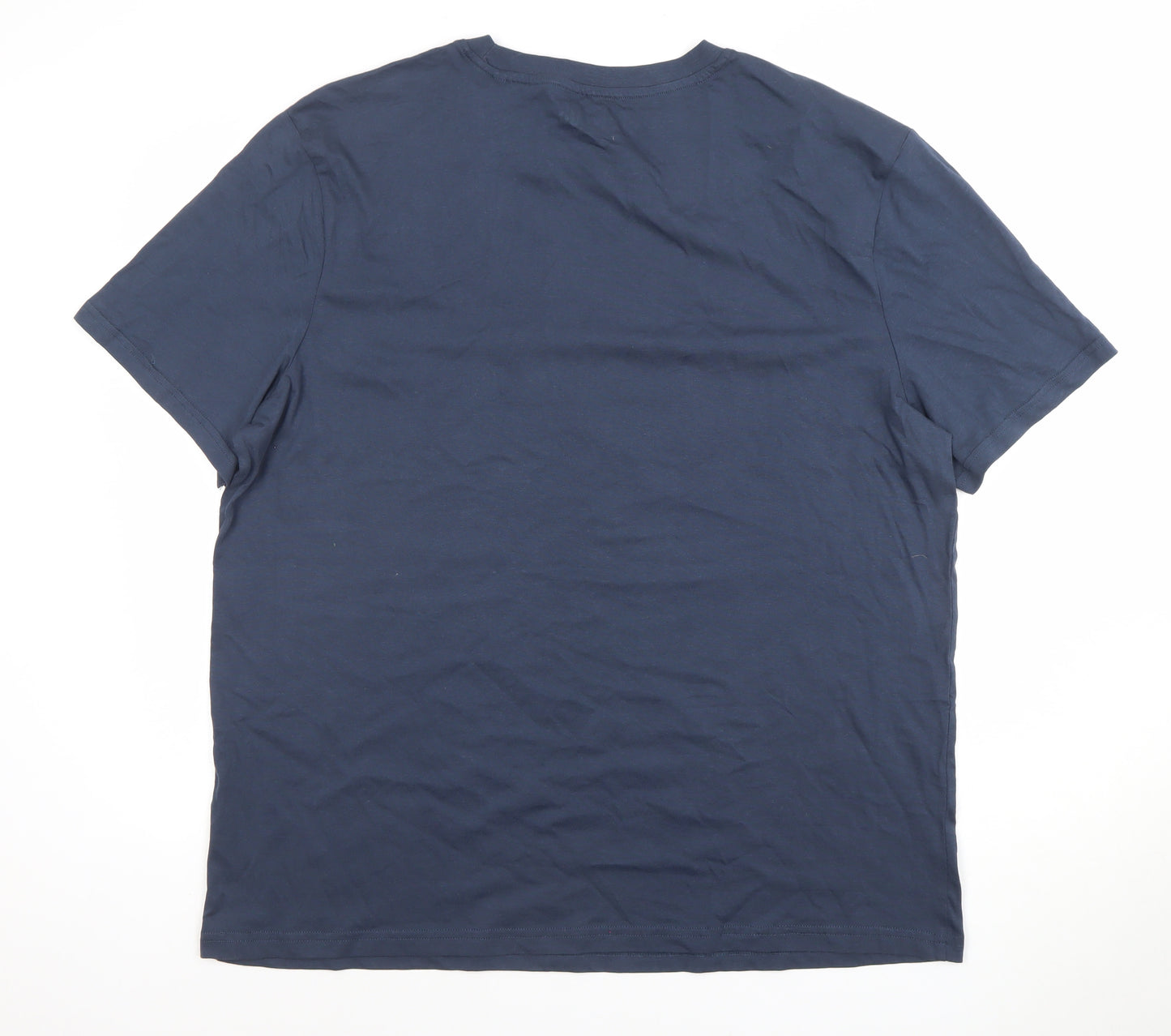 Tu Mens Blue Christmas Beer Graphic T-Shirt XL Cotton