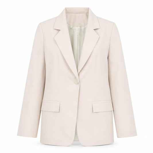 Front view of Sempre Women Beige, size 8, Tailored Blazer Jacket