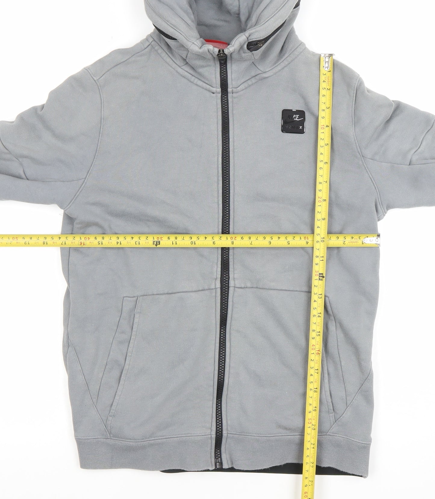 Nike Boys Grey Full Zip Air Max Hoodie XL 13-15 Years Cotton Blend