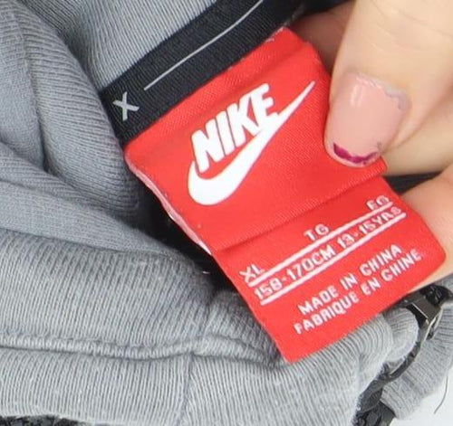 Nike Boys Grey Full Zip Air Max Hoodie XL 13-15 Years Cotton Blend