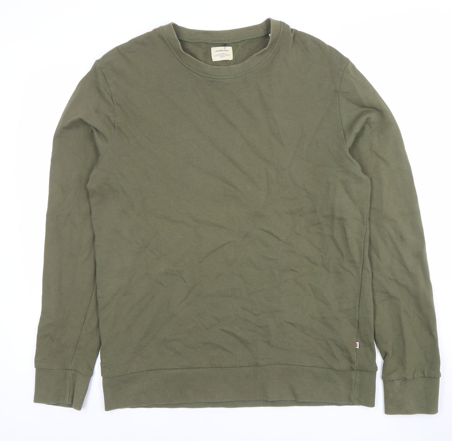 Jack & Jones Men's Green Cotton Pullover Sweatshirt Size L