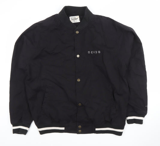 Westbeach Men's Black Cotton Varsity Jacket Size L Casual Retro