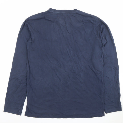 Berghaus Men's Blue Long Sleeve Cotton Logo T-Shirt Size M