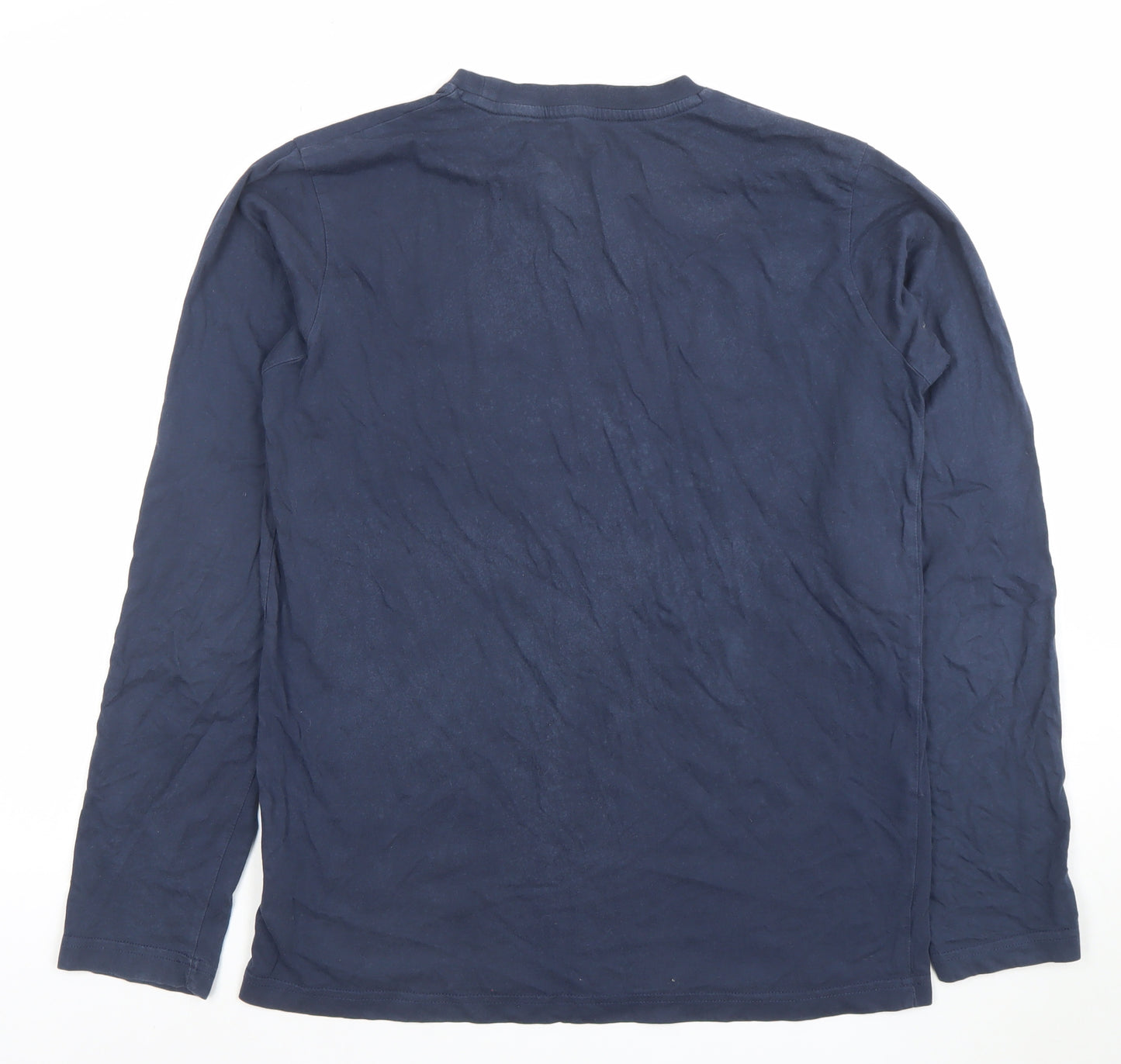 Berghaus Men's Blue Long Sleeve Cotton Logo T-Shirt Size M