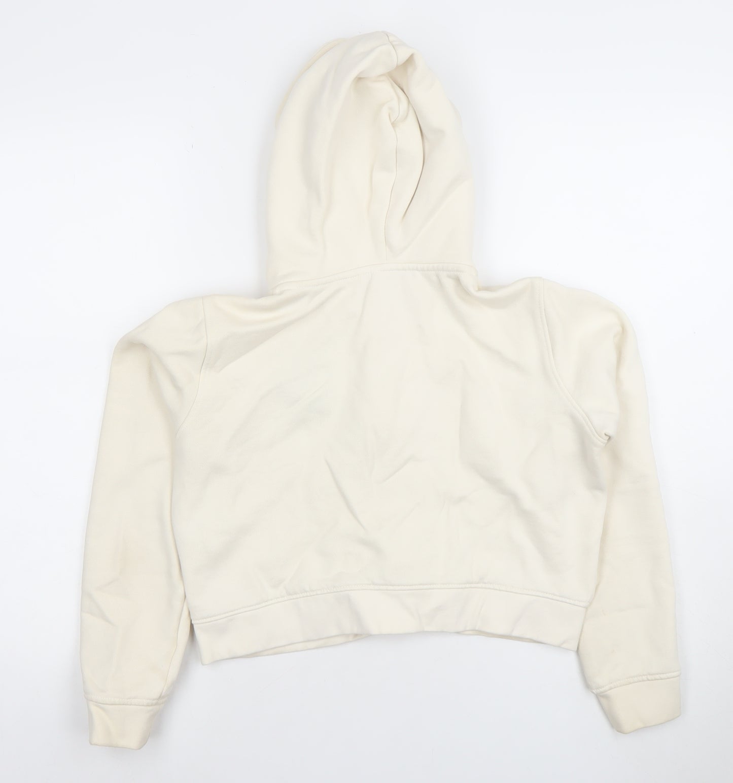 Slazenger Women Ivory Full Zip Hoodie UK 10 Cotton Blend Embroidered Logo