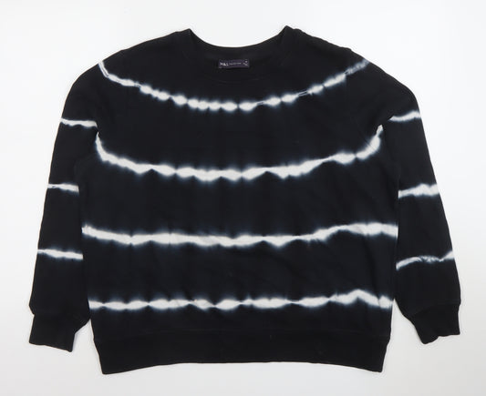 Marks and Spencer Women Black Tie Dye Cotton Sweatshirt Size 16