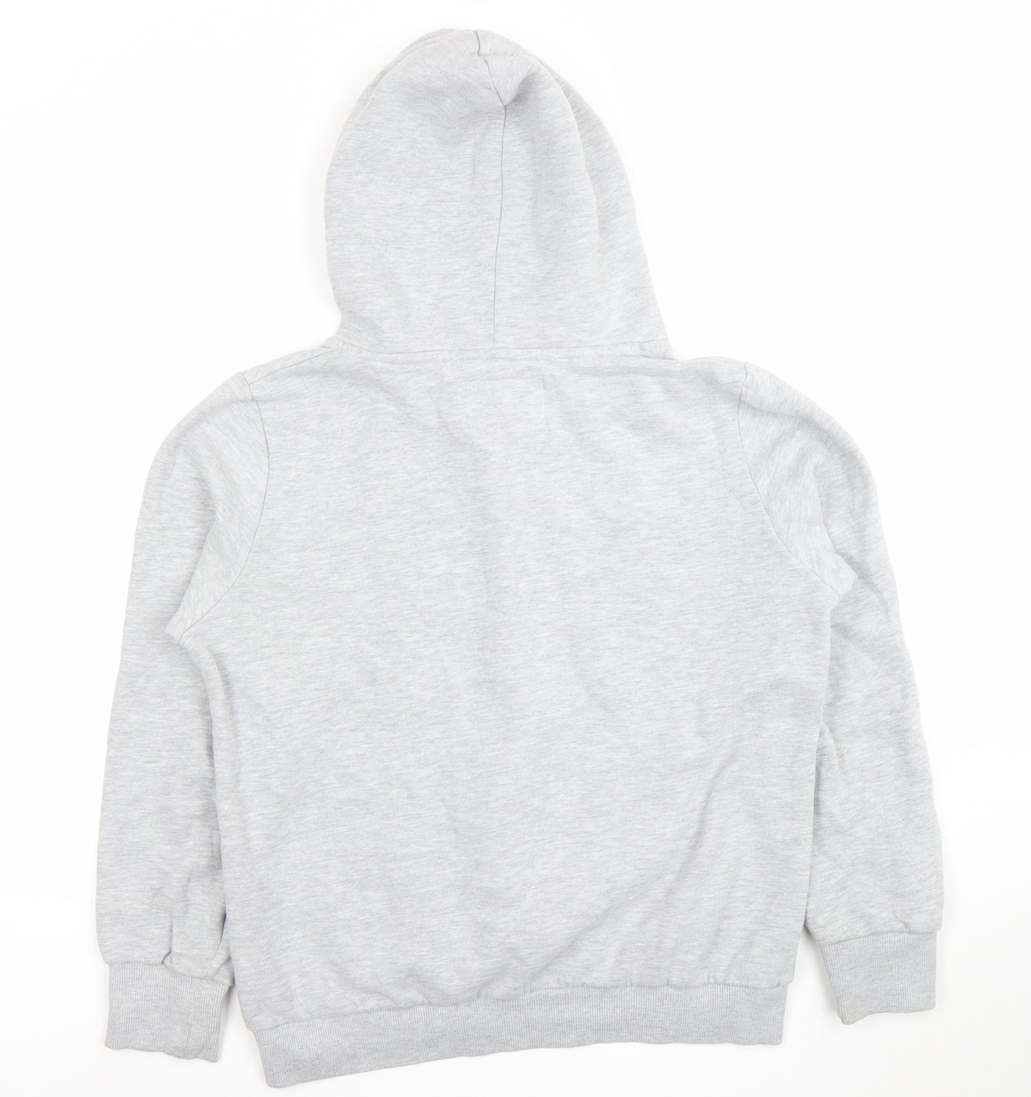 Superdry Womens Grey Pullover Hoodie Size M Logo Graphic Cotton Blend