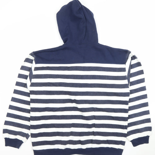 Montana Men's Blue Striped Half Zip Pullover Hoodie Size M