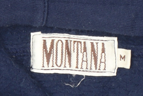 Montana Men's Blue Striped Half Zip Pullover Hoodie Size M